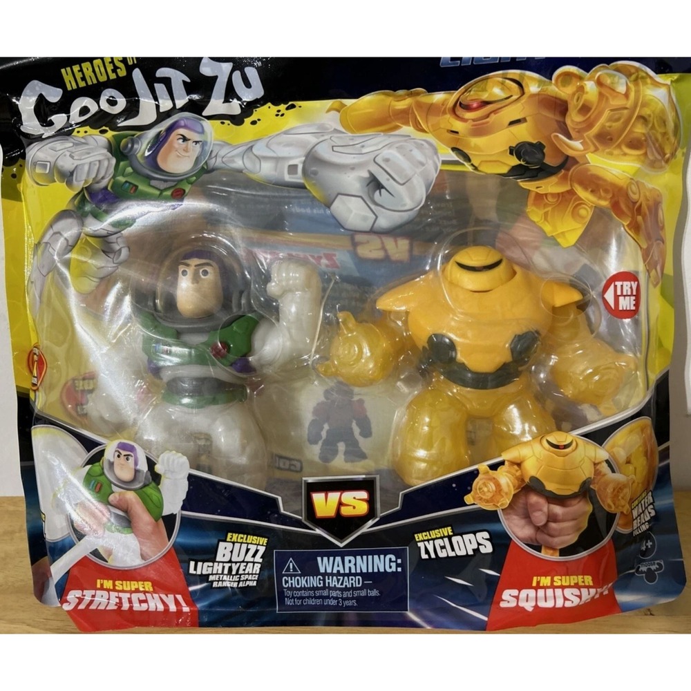 NEW Buzz Lightyear & Yellow Zyclops Heroes of Goo Jit Zu DISNEY PIXAR 2022